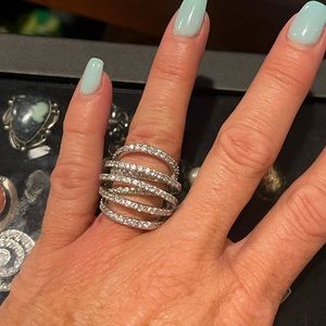 Cocktail Ring CZ/Silver overlay
